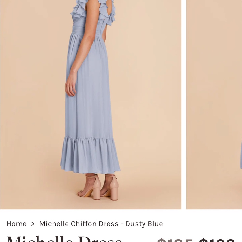 Michele Chiffon Dress - Dusty Blue